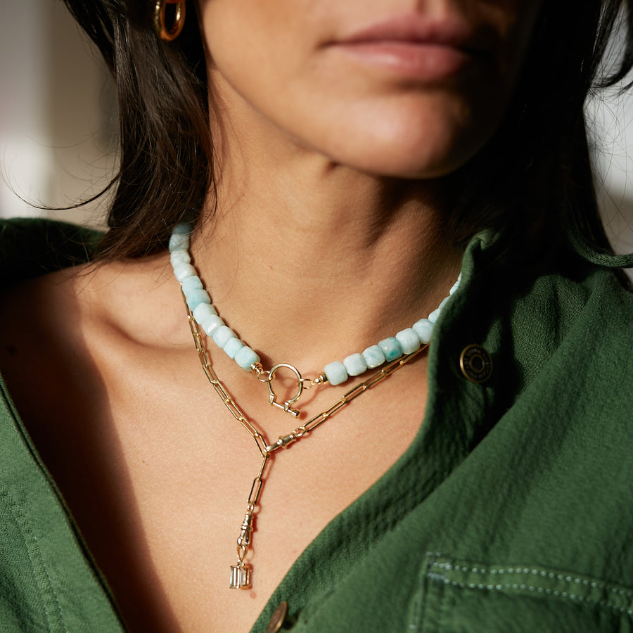 Larimar Pixel Necklace