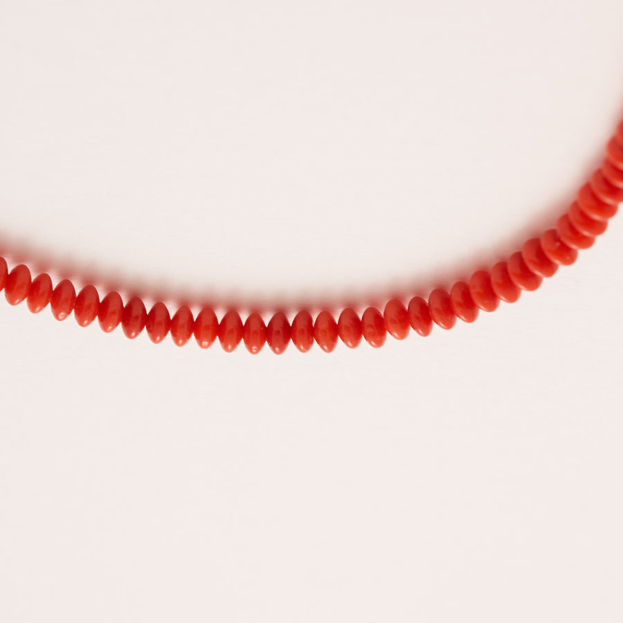 Coral disc necklace